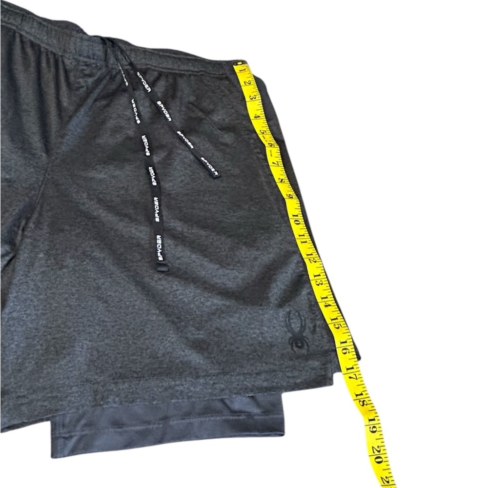 Spyder Active Gray Athletic Shorts Men’s Large Stretch Gym Running - Picture 8 of 14
